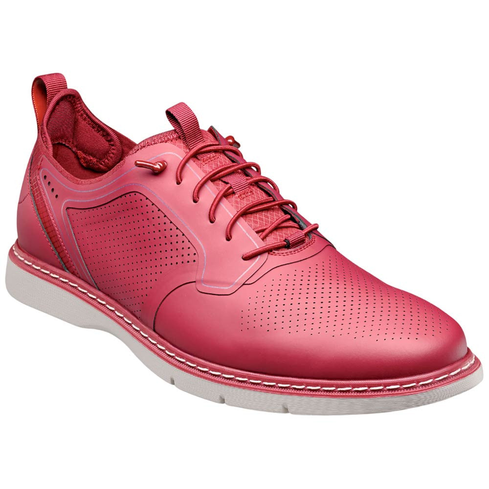 Stacy Adams Synchro Plain Toe Elastic Lace Raspberry Casual Hybrid Shoes for Men
