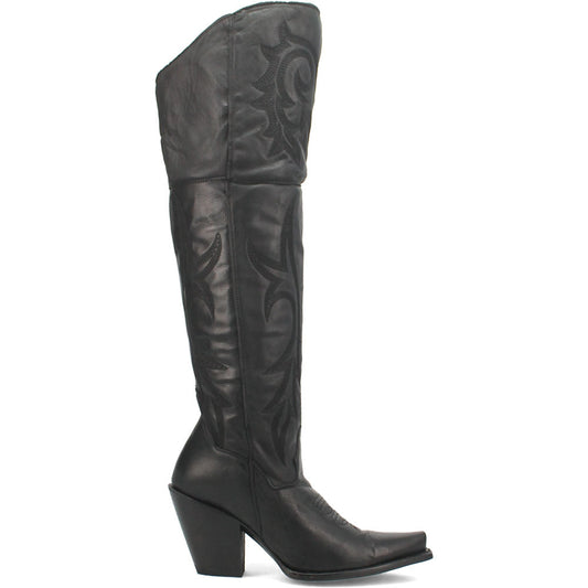 Dan Post Women’s Jilted Black 20” Snip Toe Over-the-Knee Zipper Boot