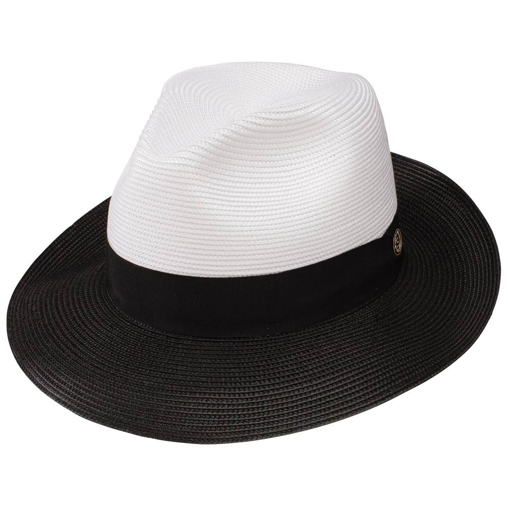 Stetson Toledo Milan Straw Hat in White/Black
