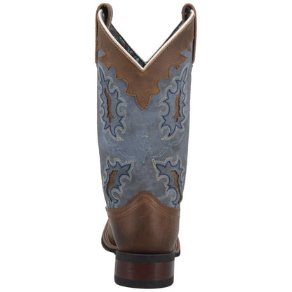 Laredo Isla Tan Leather Broad Square Toe Western Cowgirl Boots (USA Women Size)