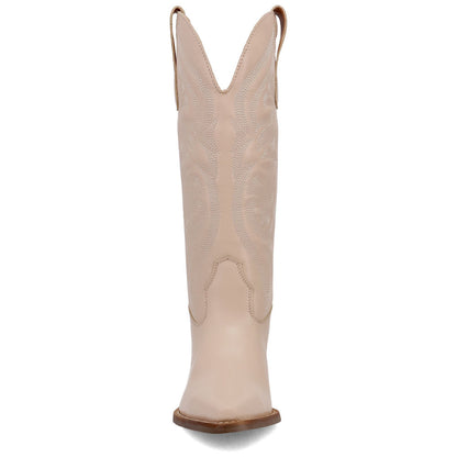 Hensley Leather Sand-on-Sand Embroidered Wooden Block Heel Snip Toe Women Boot | Dingo Western Cowgirl Boots