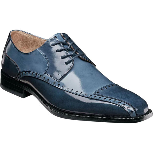Stacy Adams Blue Multi PLAZA Modified Cap Toe Oxford