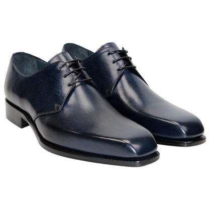 DUCA Sermoneta Navy Men's Italian Calf Leather Derby Dress Shoes