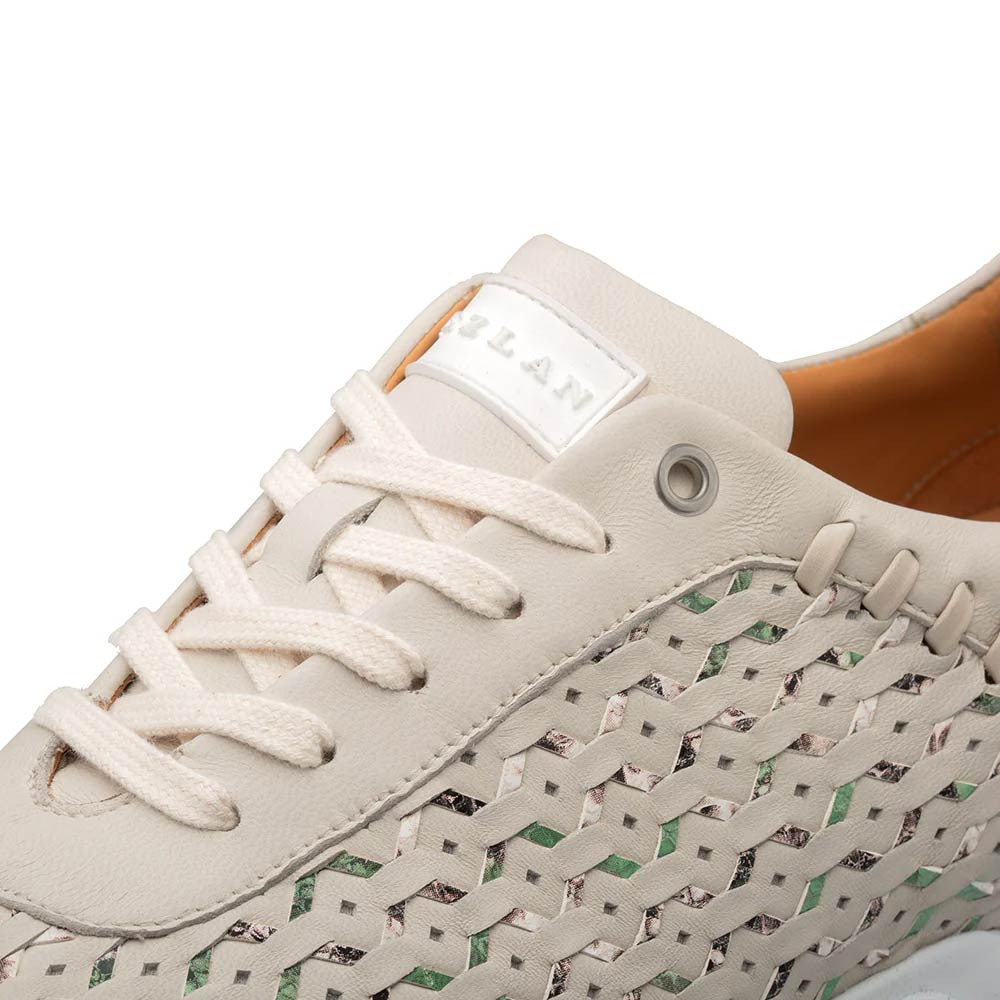 Mezlan Men's Plata Laser-Cut Light Green Multi Designer Sneaker