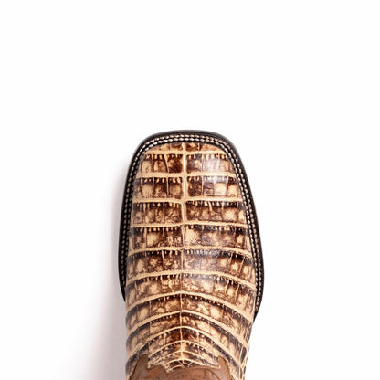 Tucson Genuine Caiman Belly Skin Stone Orix Cowboy Boot | Marco Di Milano Western Boots