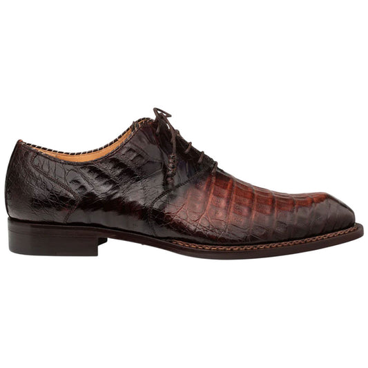 Mezlan of Spain Westside Two-Tone Genuine Crocodile Skin Oxford Dress Shoes in Sport/Brown