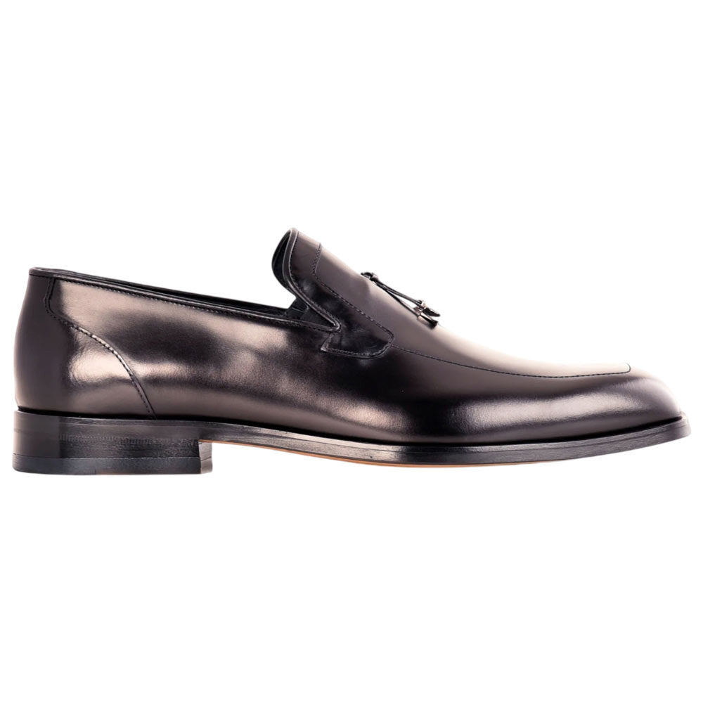 Corrente Men's Lux Leather Tassel Loafer - Black