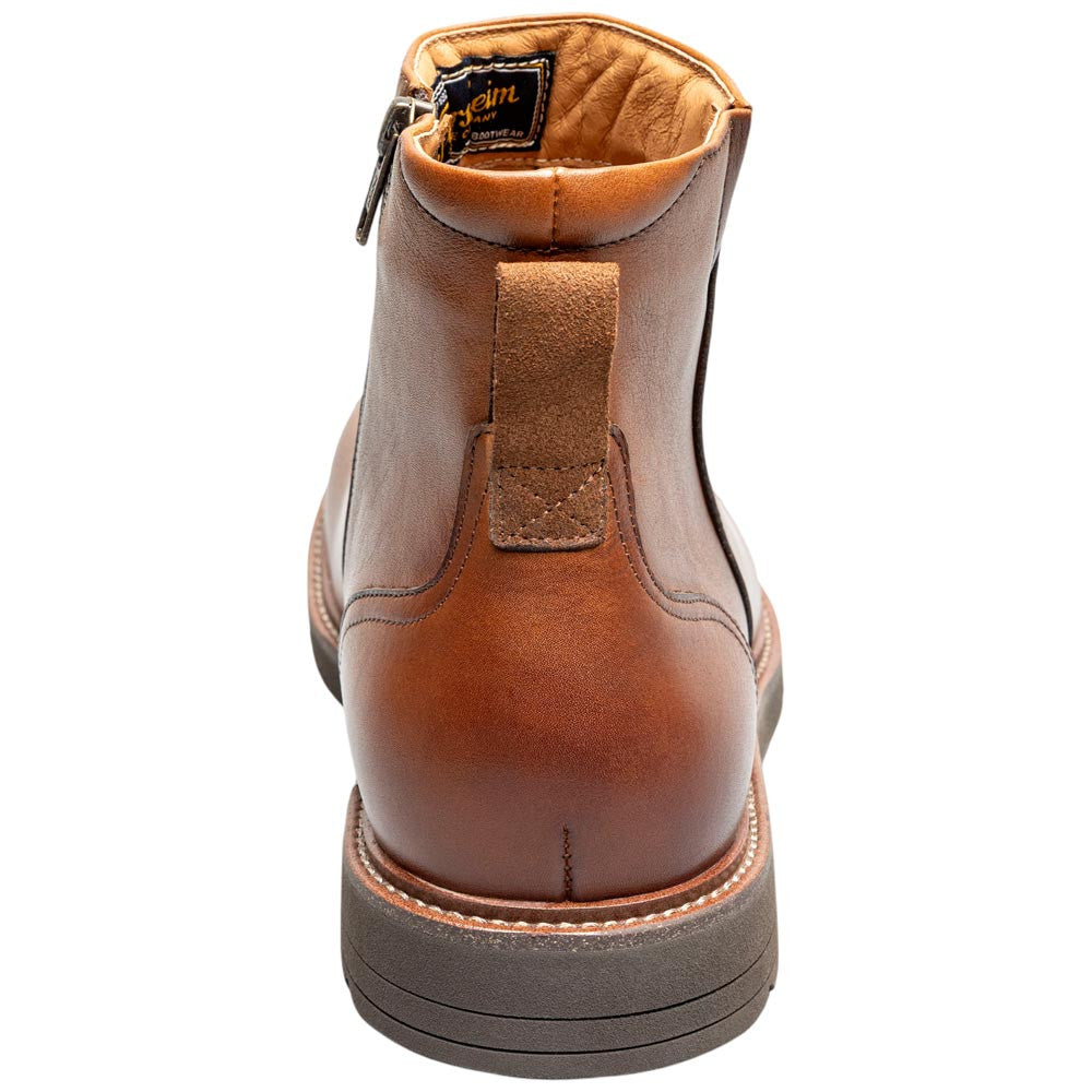 Florsheim Redford Cognac Men's Plain Toe Side Zip Boot