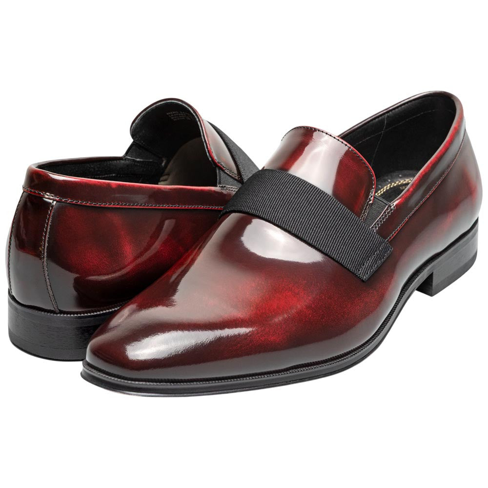 Florsheim Men's Hi Gloss Patent Leather Strap Burgundy Loafer Tux