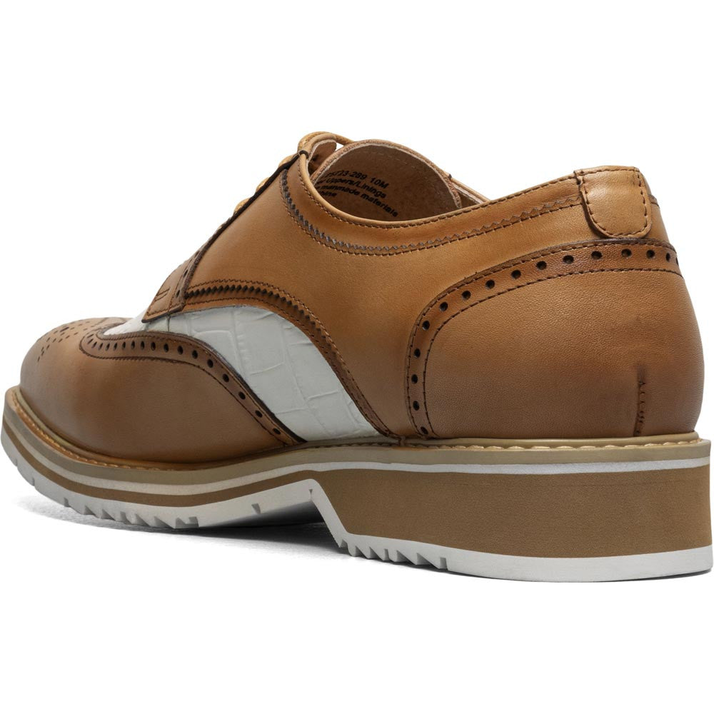 Stacy Adams Beaumont Wingtip Oxford in Nature and White