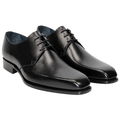 DUCA Sermoneta Black Men's Italian Calf Leather Derby Dress Shoes