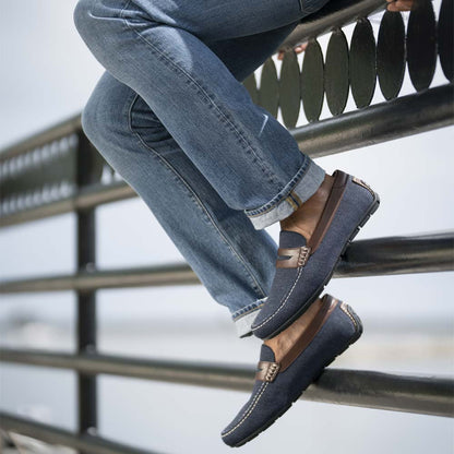 Florsheim Motor Navy Multi Knit Moc Toe Penny Driver Men's Shoes