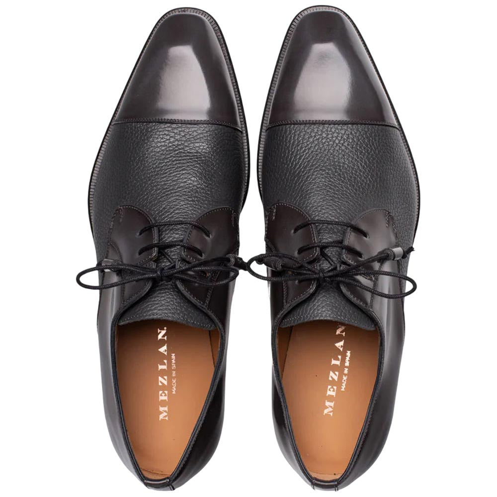 Capello Hi-Shine/Calf Grey Cap Toe Derby | Mezlan Dress Shoes for Men