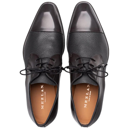 Capello Hi-Shine/Calf Grey Cap Toe Derby | Mezlan Dress Shoes for Men