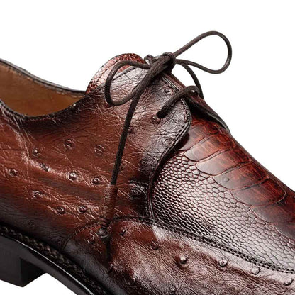 Mezlan Cerler Men's Tabac/Rugger Ostrich Split-Toe Derby - Handmade in Spain