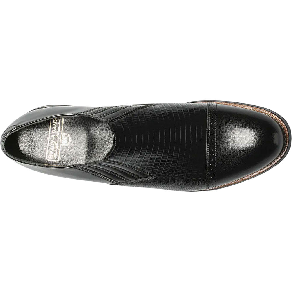Stacy Adams Madison Black Kid & Lizard Print Slip-On