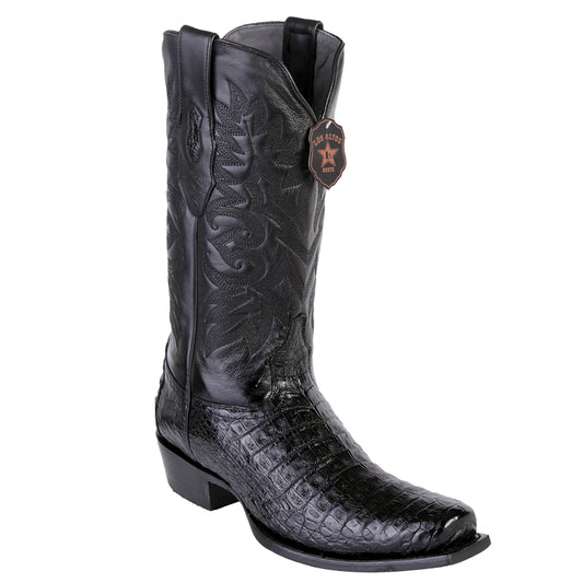 Los Altos Black Caiman Belly 7 Toe Boots