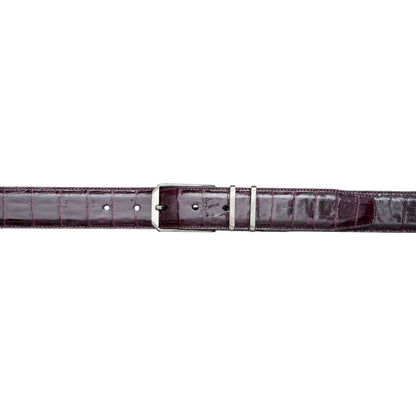 Mezlan Men's Genuine Crocodile Belt Burgundy