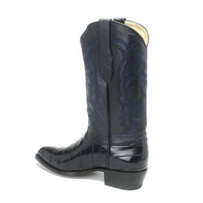 Los Altos Navy Eel Skin J-Toe