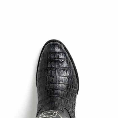 Phoenix Genuine Caiman Belly Skin Black Cowboy Boot | Marco Di Milano Western Boots
