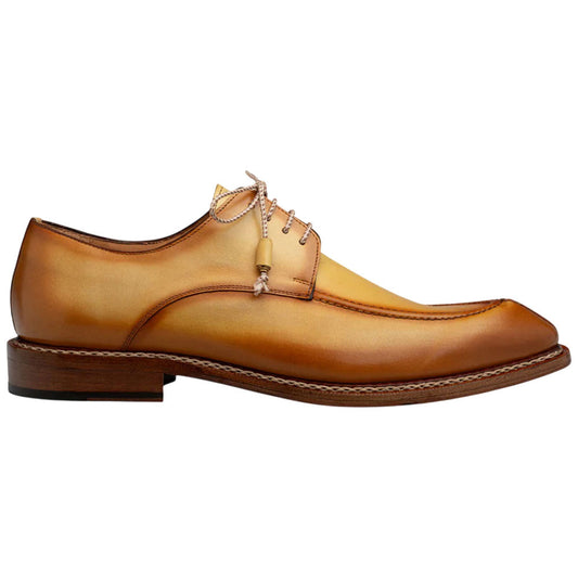 Mezlan Men’s Belmonte Dark Mustard Hand-Burnished Patina Calfskin Dress Derby Shoes