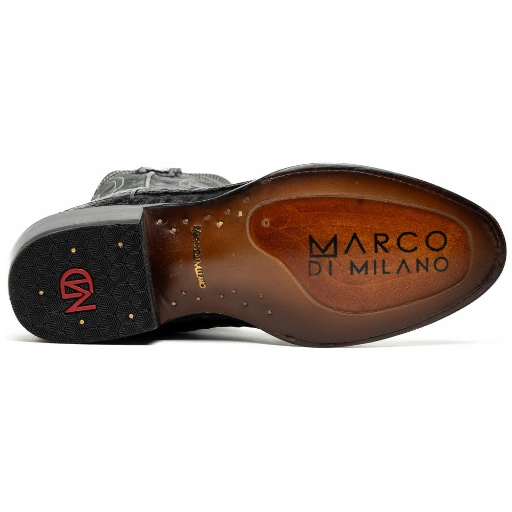 Phoenix Genuine Caiman Belly Skin Black Cowboy Boot | Marco Di Milano Western Boots