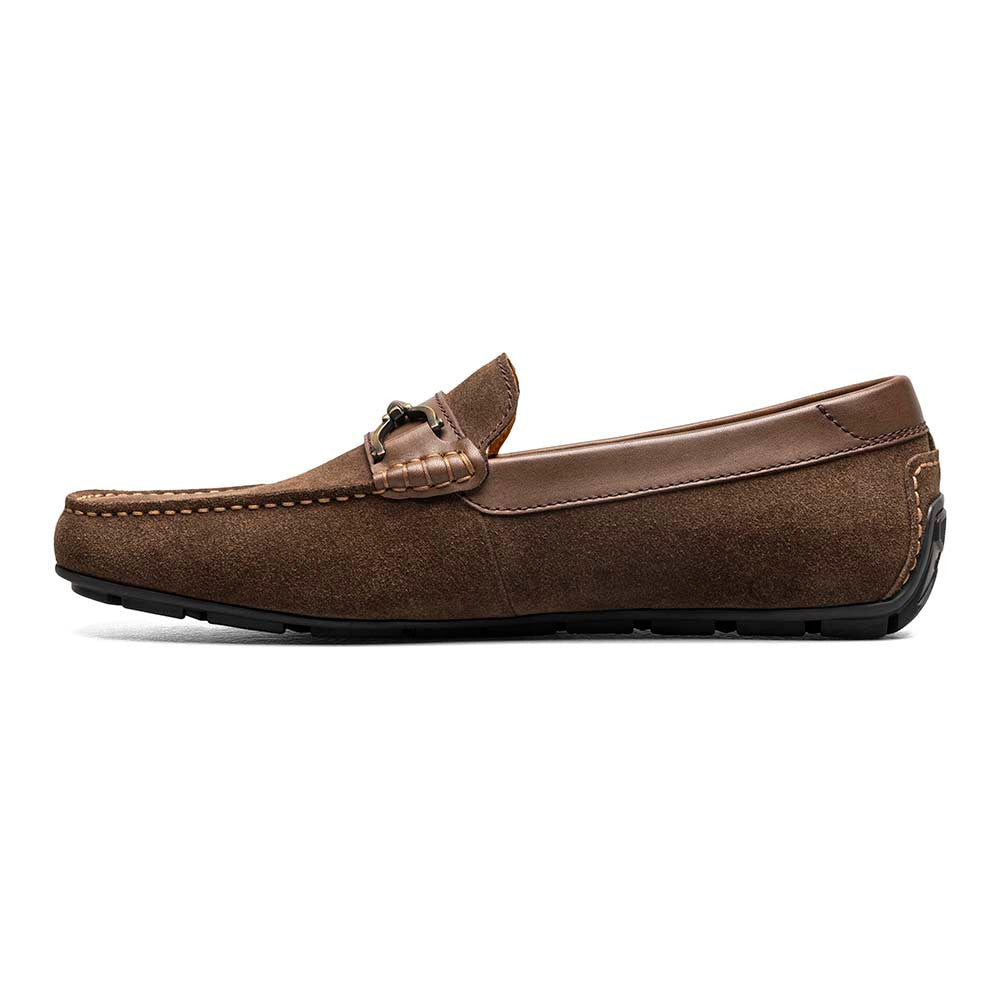 Florsheim Brown Bit Suede and Leather Driver Moc Toe Shoes