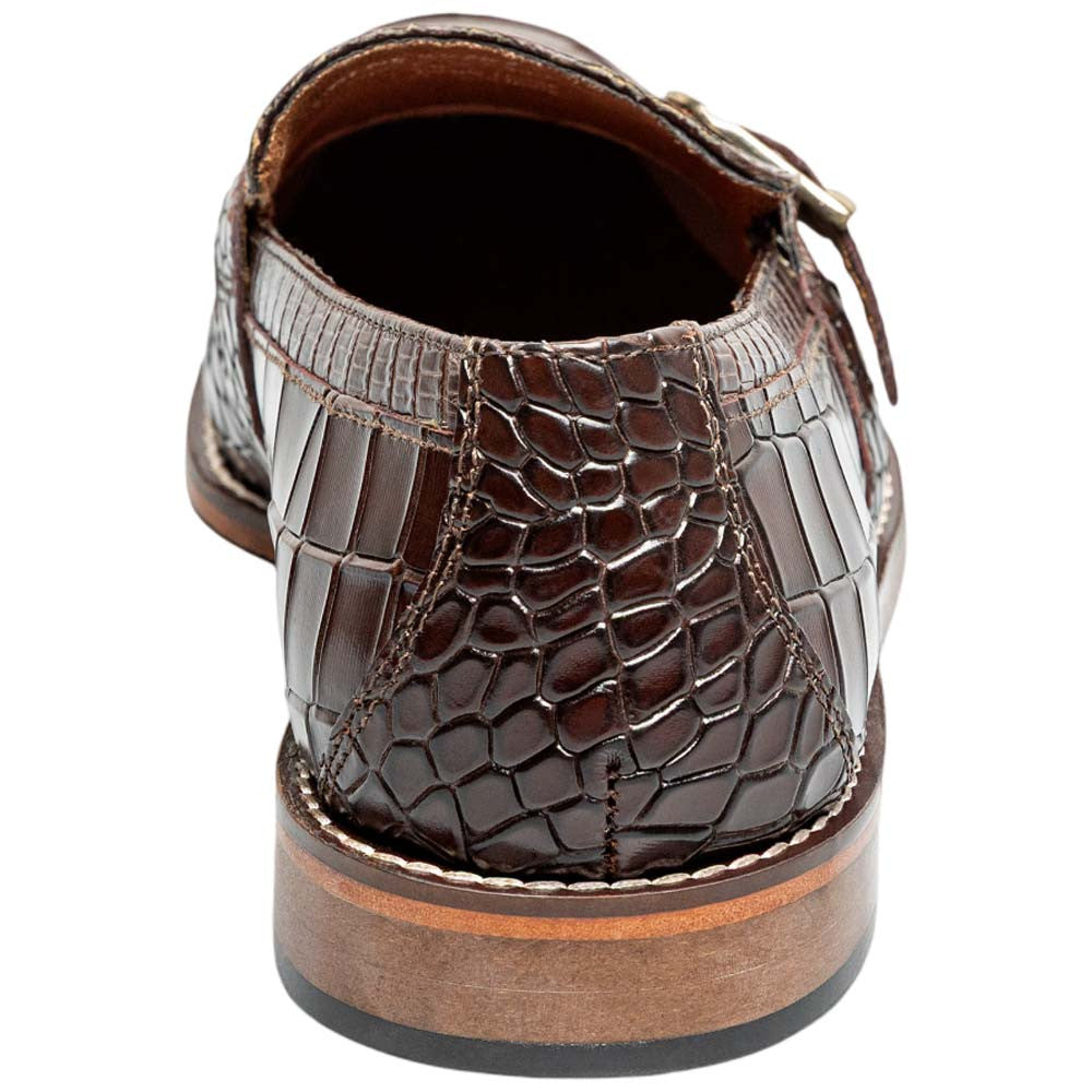 Stacy Adams Rubiano Moc Toe Buckle Strap Slip-On - Brown