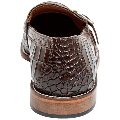 Stacy Adams Rubiano Moc Toe Buckle Strap Slip-On - Brown