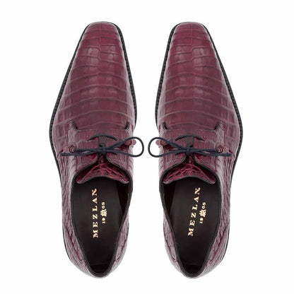 Mezlan of Spain Genuine Crocodile Skin Burgundy Derby ANDERSON (USA Men Size)