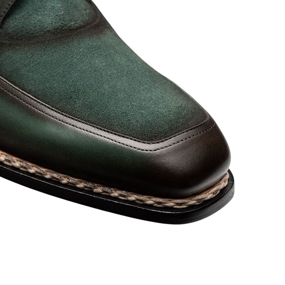 Mezlan Summit Men's Forest Green Calfskin & Suede Derby