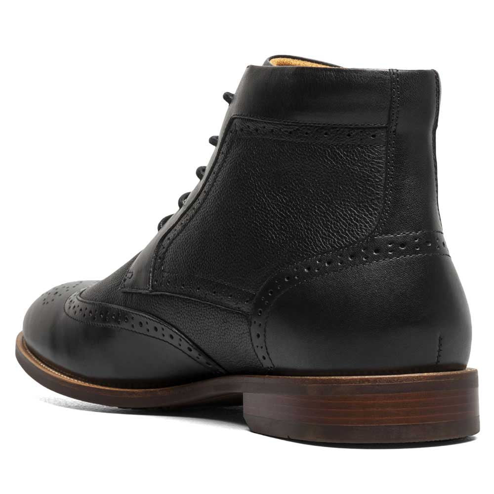 Florsheim Rucci Black Smooth Leather Wingtip Ankle Lace Up Boots (USA Men Size)
