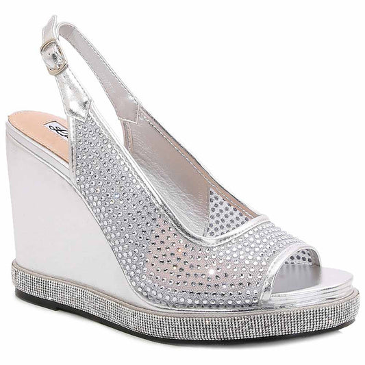 Lady Couture Belair 4” Wedge Sandals in Silver