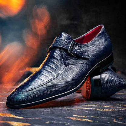 Toluca Genuine Crocodile and Lizard Skin Monk Strap | Marco DI Milano