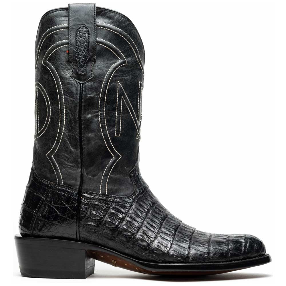 Phoenix Genuine Caiman Belly Skin Black Cowboy Boot | Marco Di Milano Western Boots