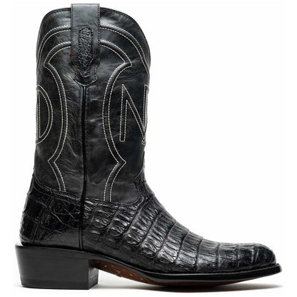 Phoenix Genuine Caiman Belly Skin Black Cowboy Boot | Marco Di Milano Western Boots