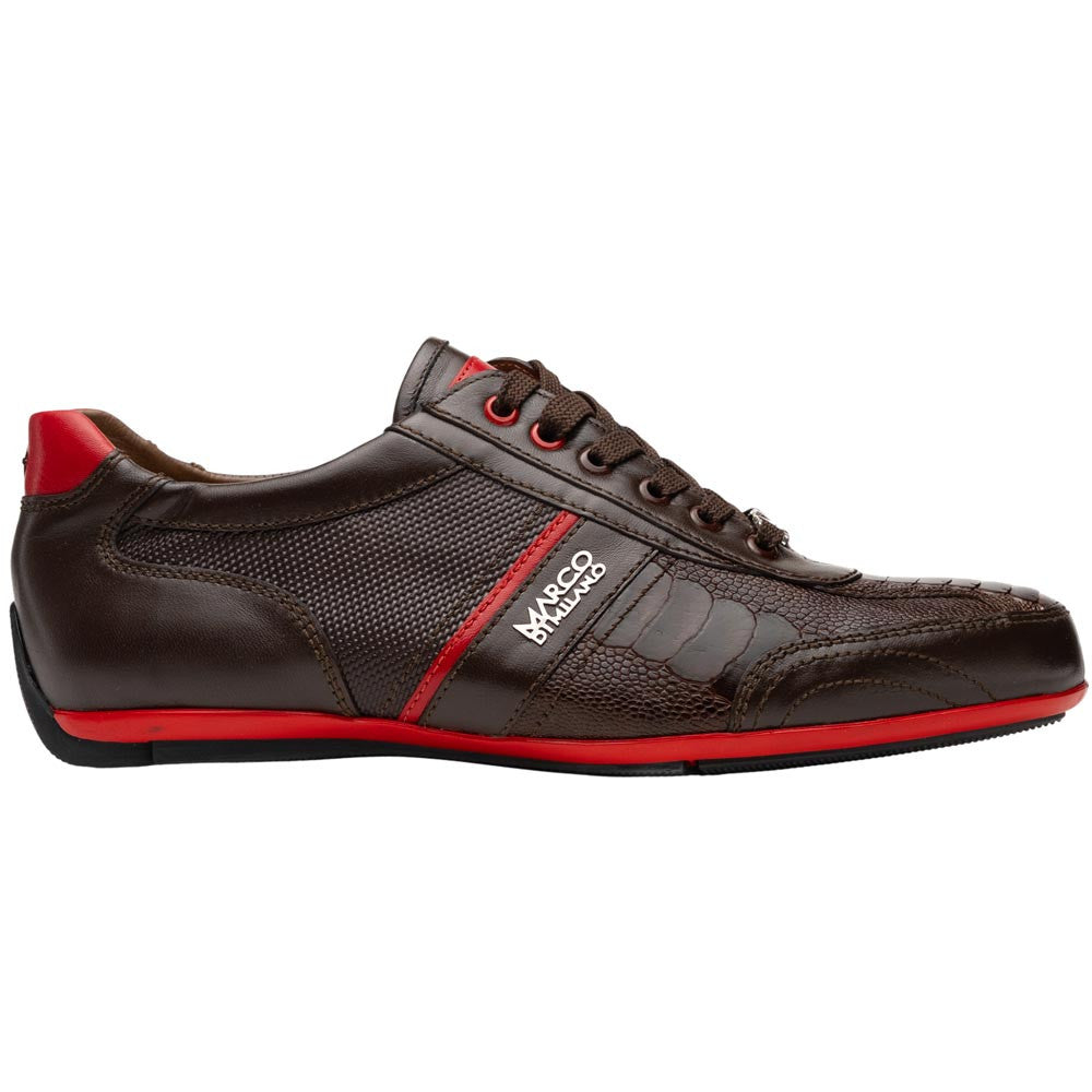 Marco Di Milano Portofino Ostrich Leg Sneaker - Brown