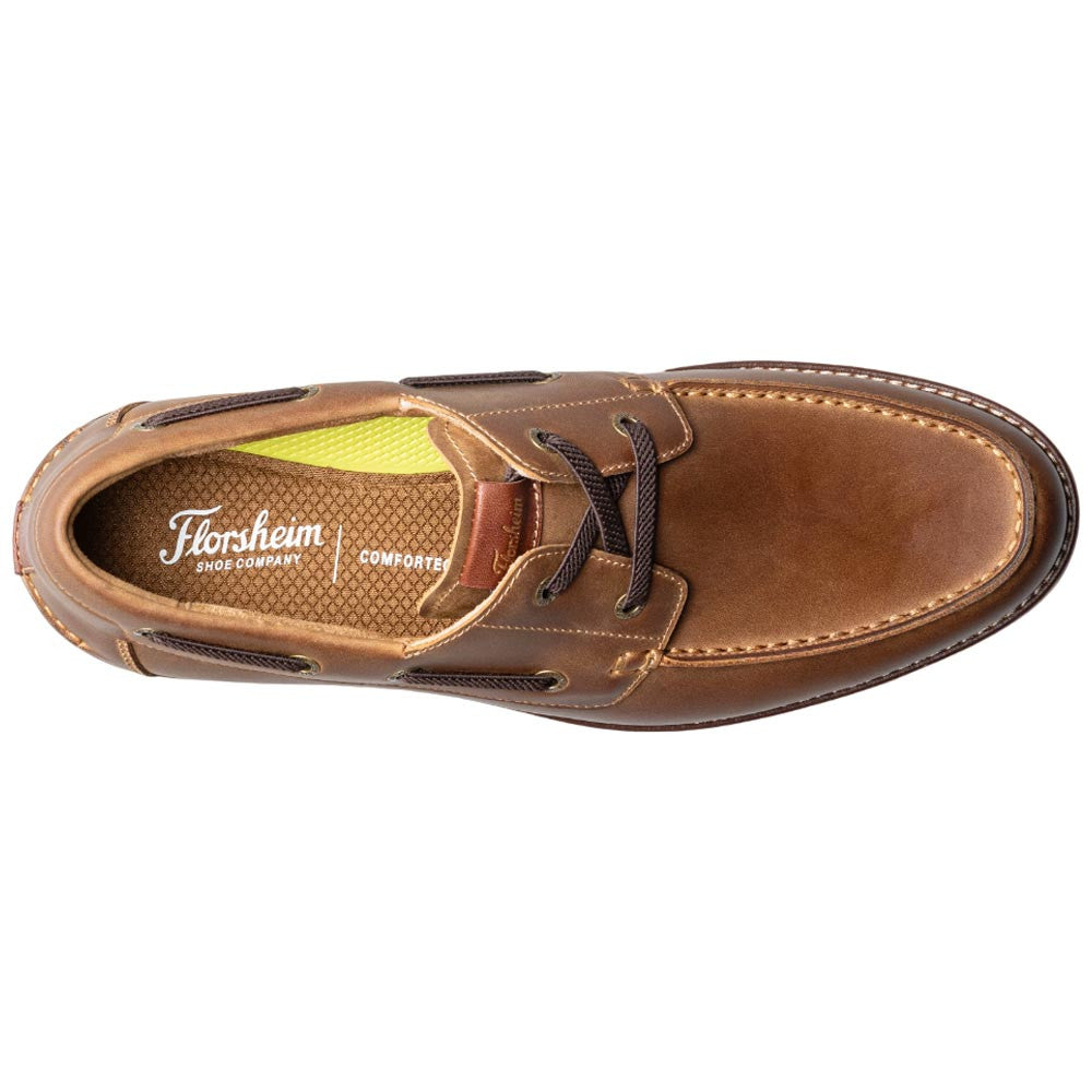 Florsheim Launch Moc Toe Elastic Lace Brown Boat Shoes for Men