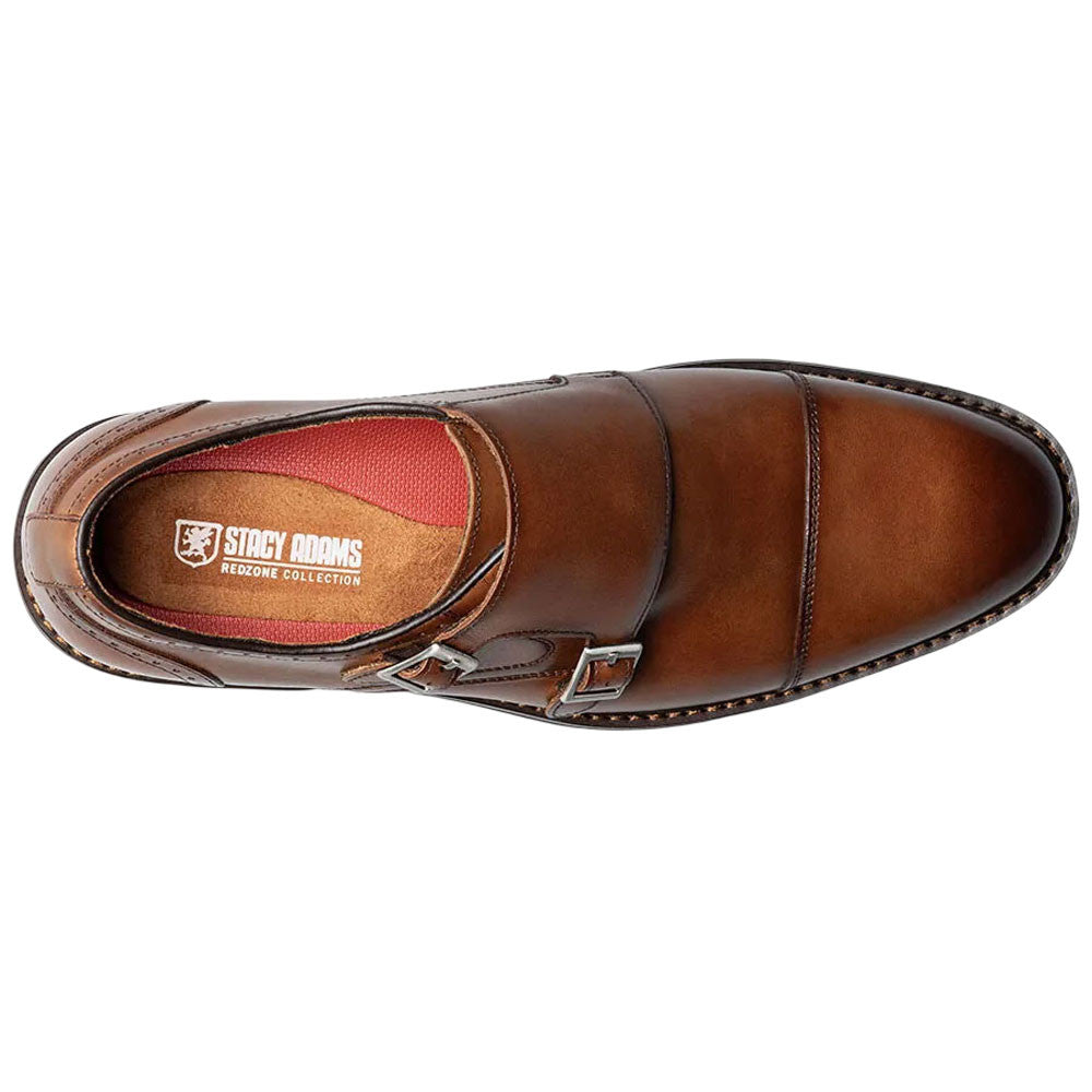 Stacy Adams Boswell Brandy Cap Toe Double Monk Strap Shoes for Men