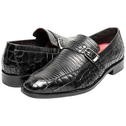 Stacy Adams Rubiano Moc Toe Buckle Strap Slip-On - Black