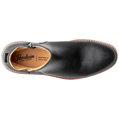 Florsheim Redford Black Crazy Horse Men's Plain Toe Side Zip Boot