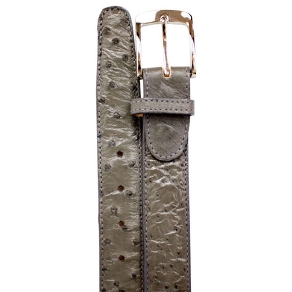 Belvedere Men's Gray Ostrich Quill Belt