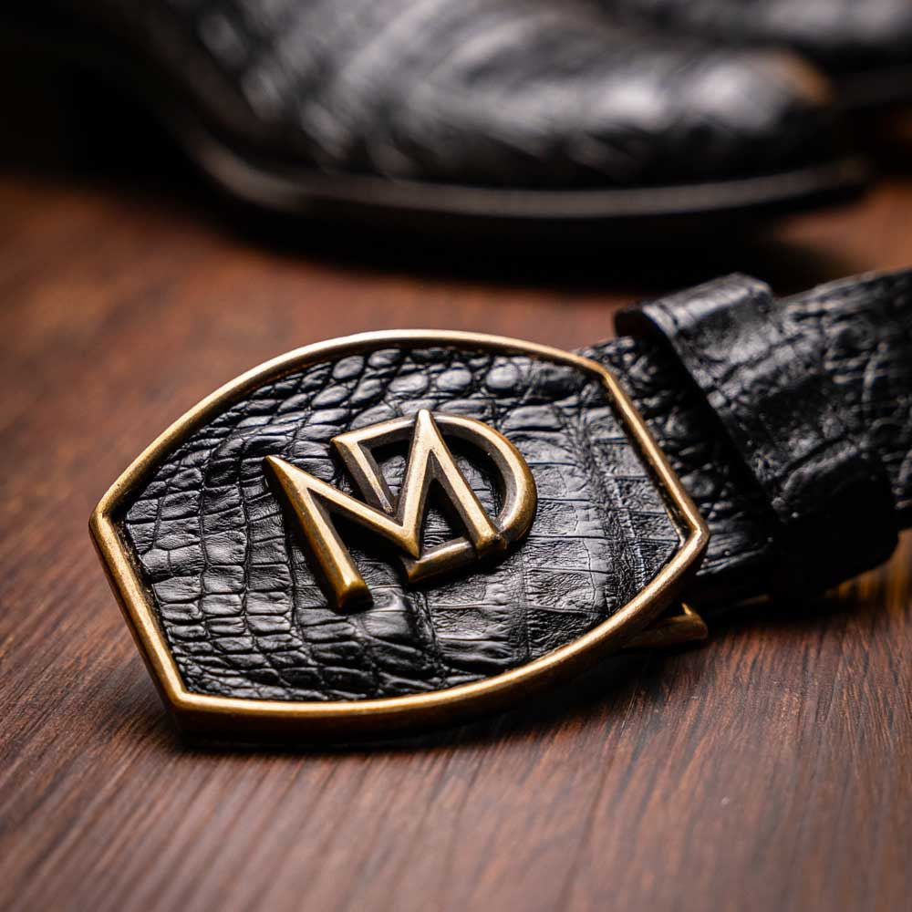 Phoenix Genuine Caiman Belly Skin Black Cowboy Boot | Marco Di Milano Western Boots