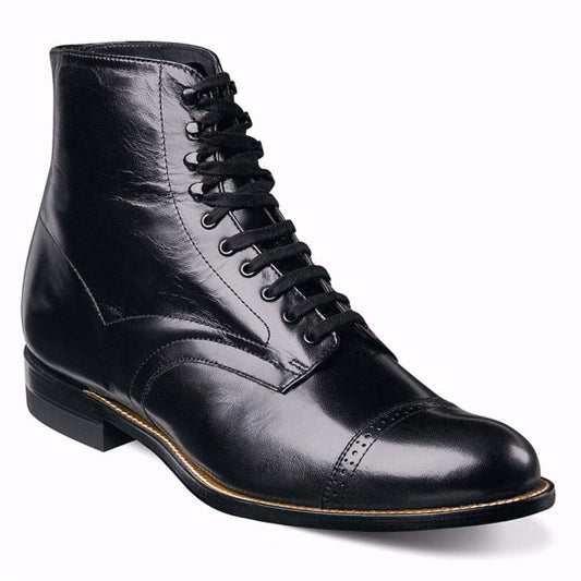 Stacy Adams Classic Madison Black Leather Cap Toe Dress Boot (USA Men Size)