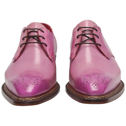 Fennix of Italy Genuine Alligator Skin TYLER Pink Derby Shoes (US Men Size)