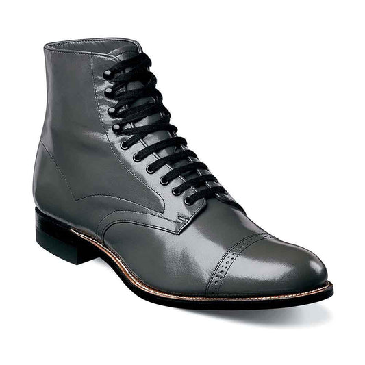 Stacy Adams Men's Madison Grey Leather Cap Toe Dress Boots