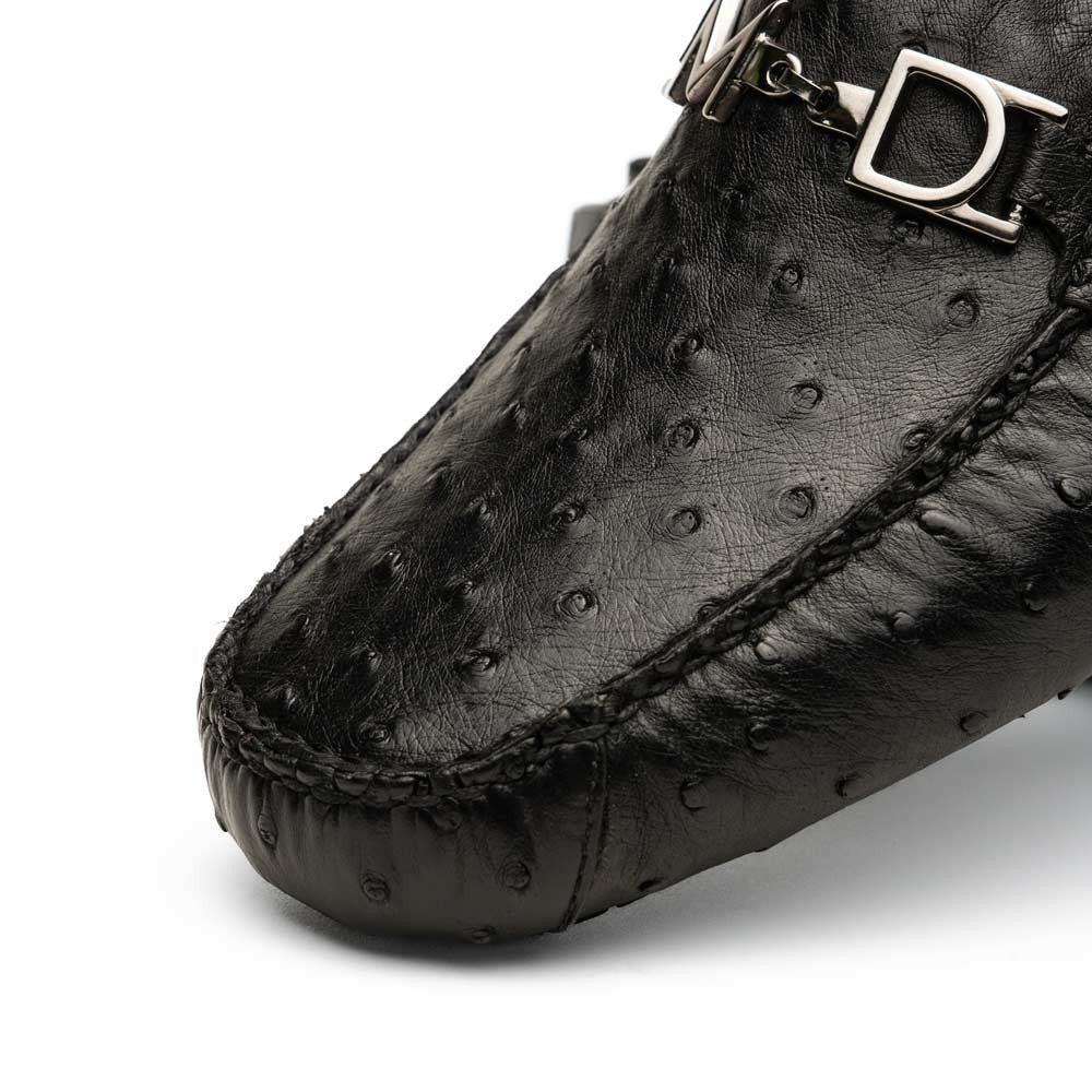 Bolonia Men’s Genuine Ostrich Horse-Bit Driver Loafers | Marco Di Milano