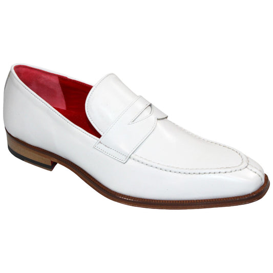 EMILIO FRANCO Oliviero White Calf-Skin Leather Loafers