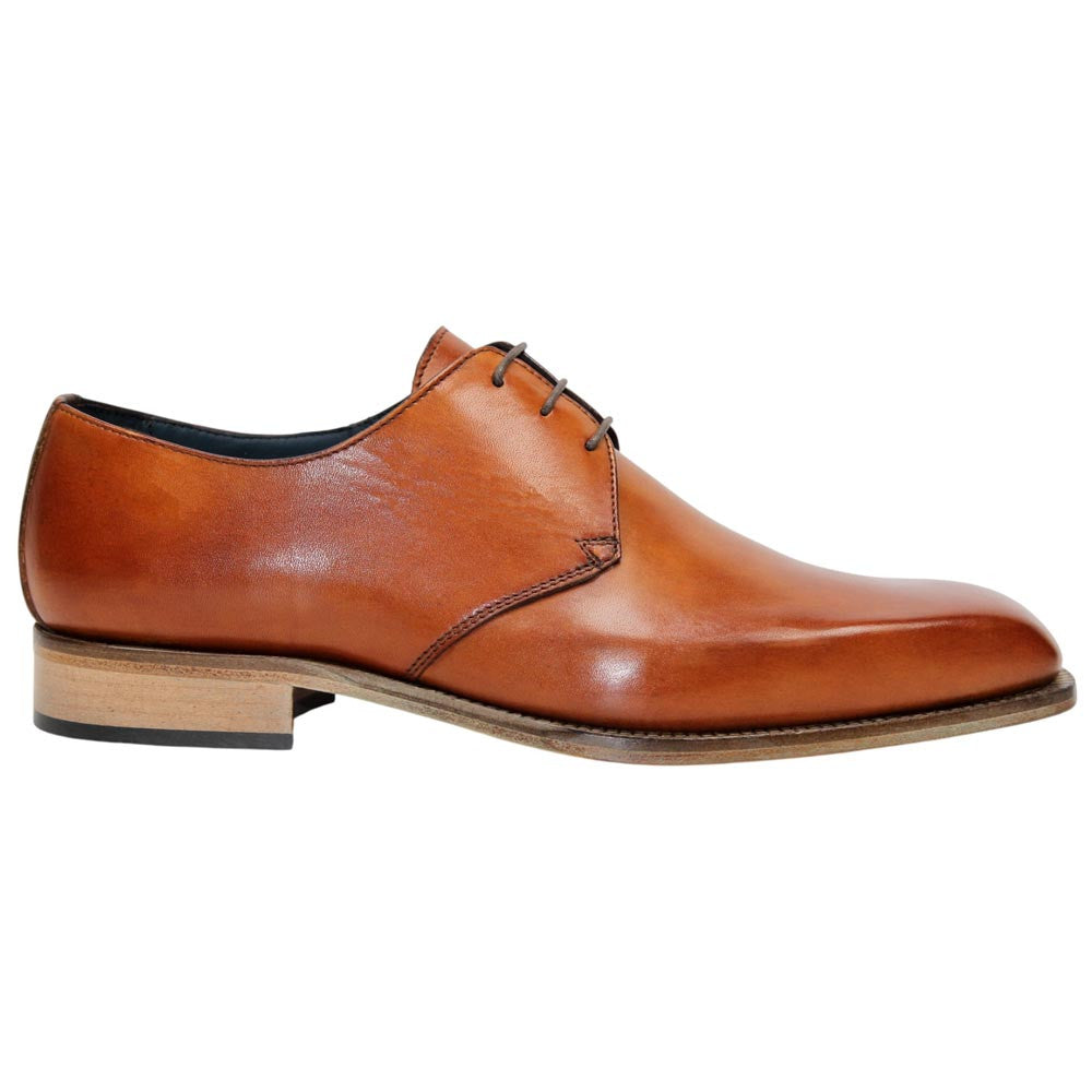 DUCA Sermoneta Cognac Men's Italian Calf Leather Derby Dress Shoes