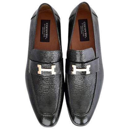 Corrente Men's Vita Calf Skin H-Buckle Loafer - Green